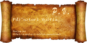 Pásztori Vulfia névjegykártya